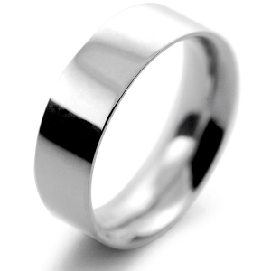 Flat Court Very Heavy -  7mm Platinum Wedding Ring